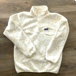 PATAGONIA YOUTH GIRLS (OR XS ADULT) TAN SNOWFLAKE PRINT FLEECE 🔆